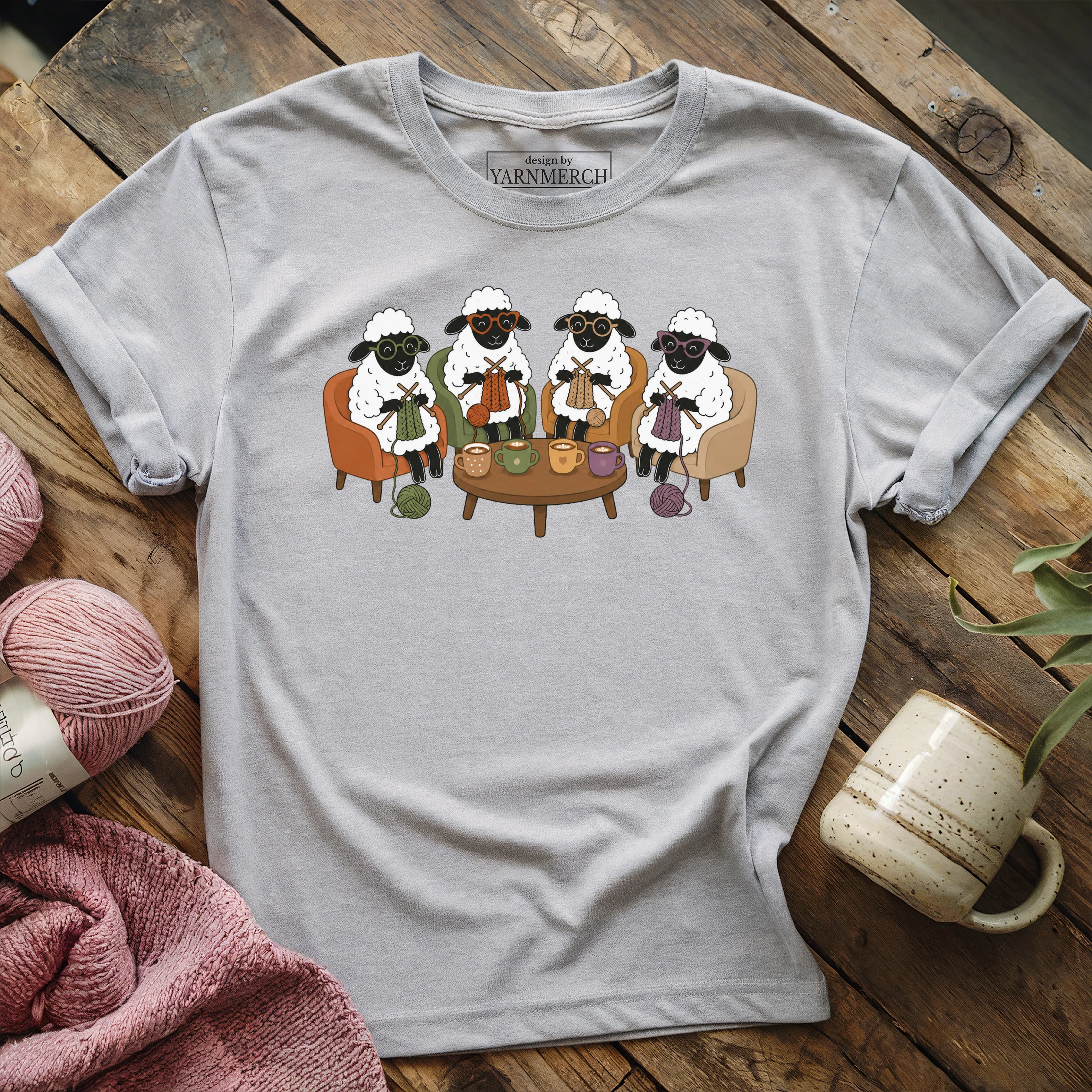 Knitting At The Cafe T-shirt