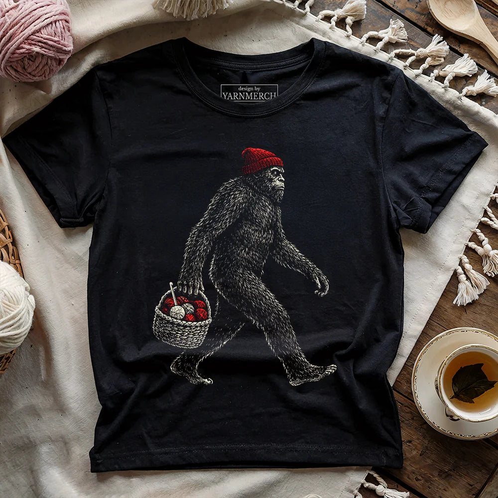 Bigfoot Gone Crocheting T-shirt