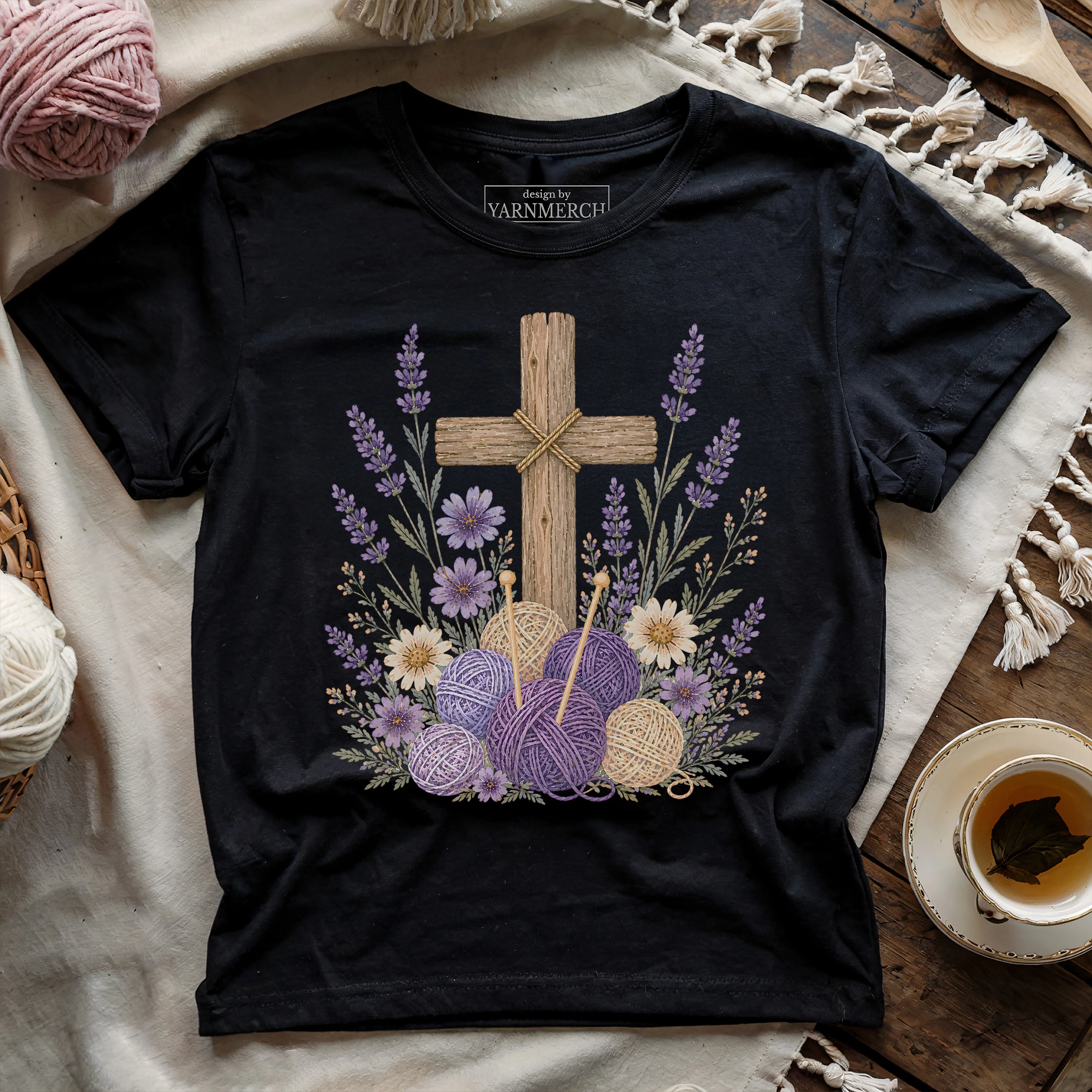Faith Blooms In Yarn T-shirt