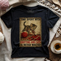 Knitting And Cats Is Never Wasted T-shirt