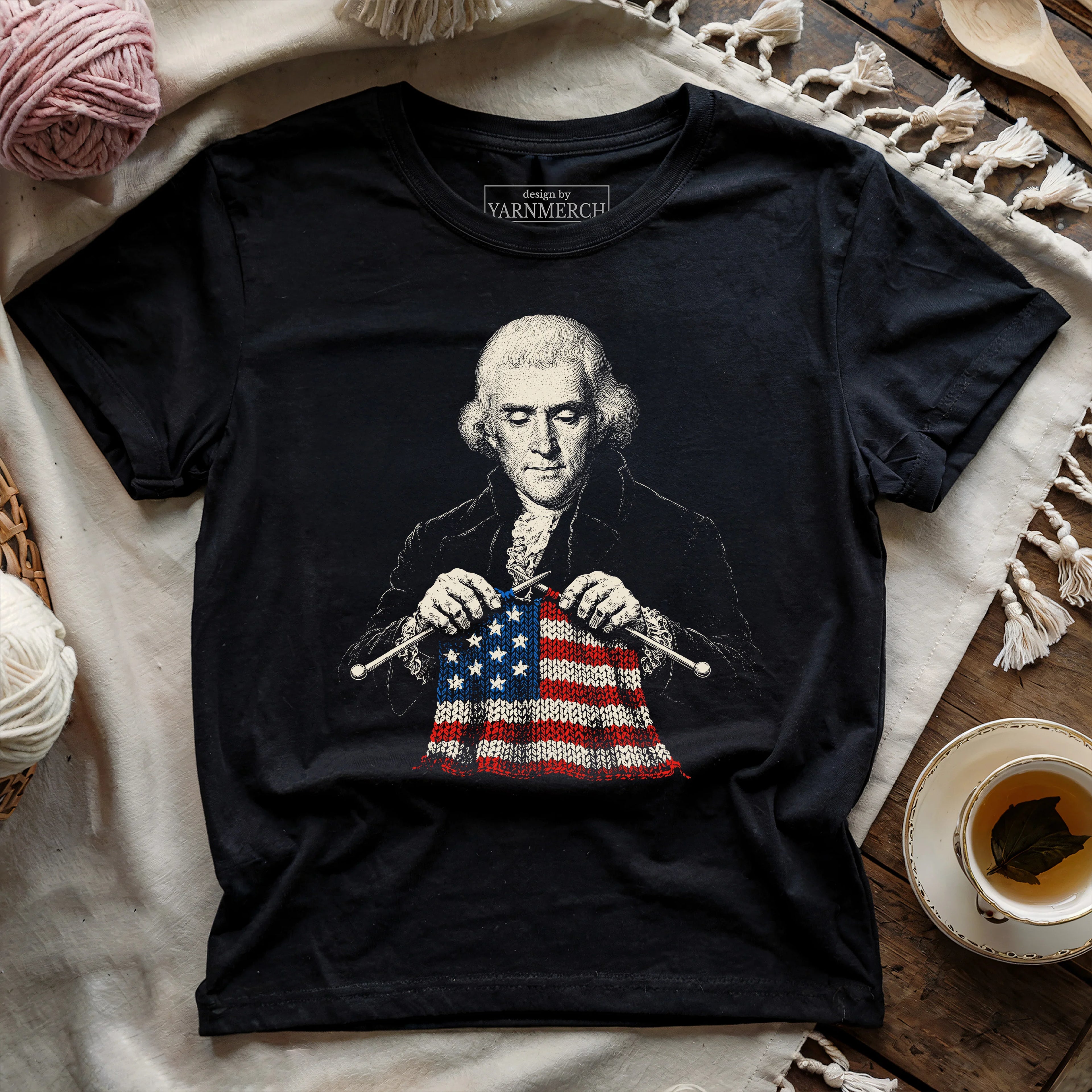 Thomas Jefferson Knitting USA T-shirt