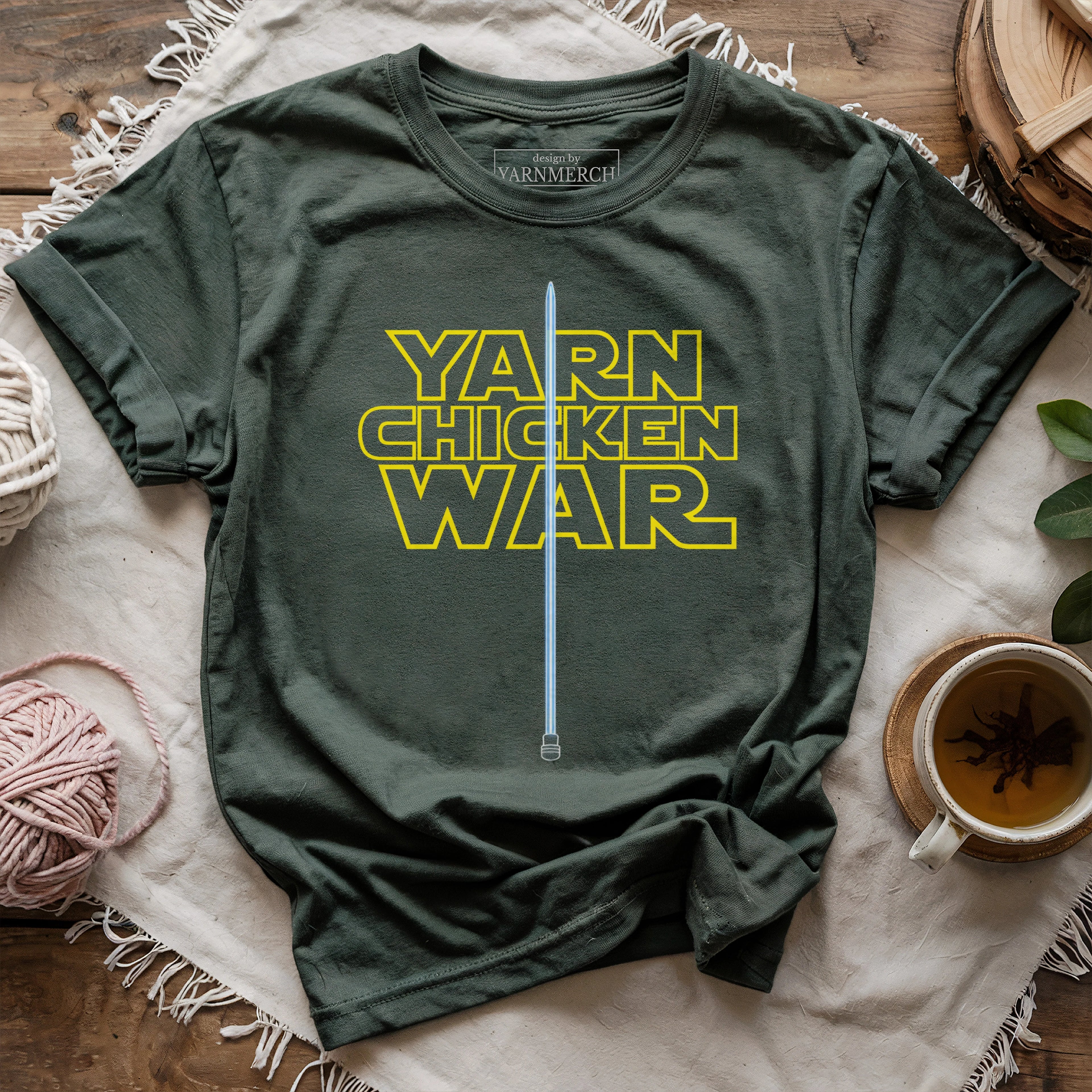 Yarn Chicken War Knitting T-shirt