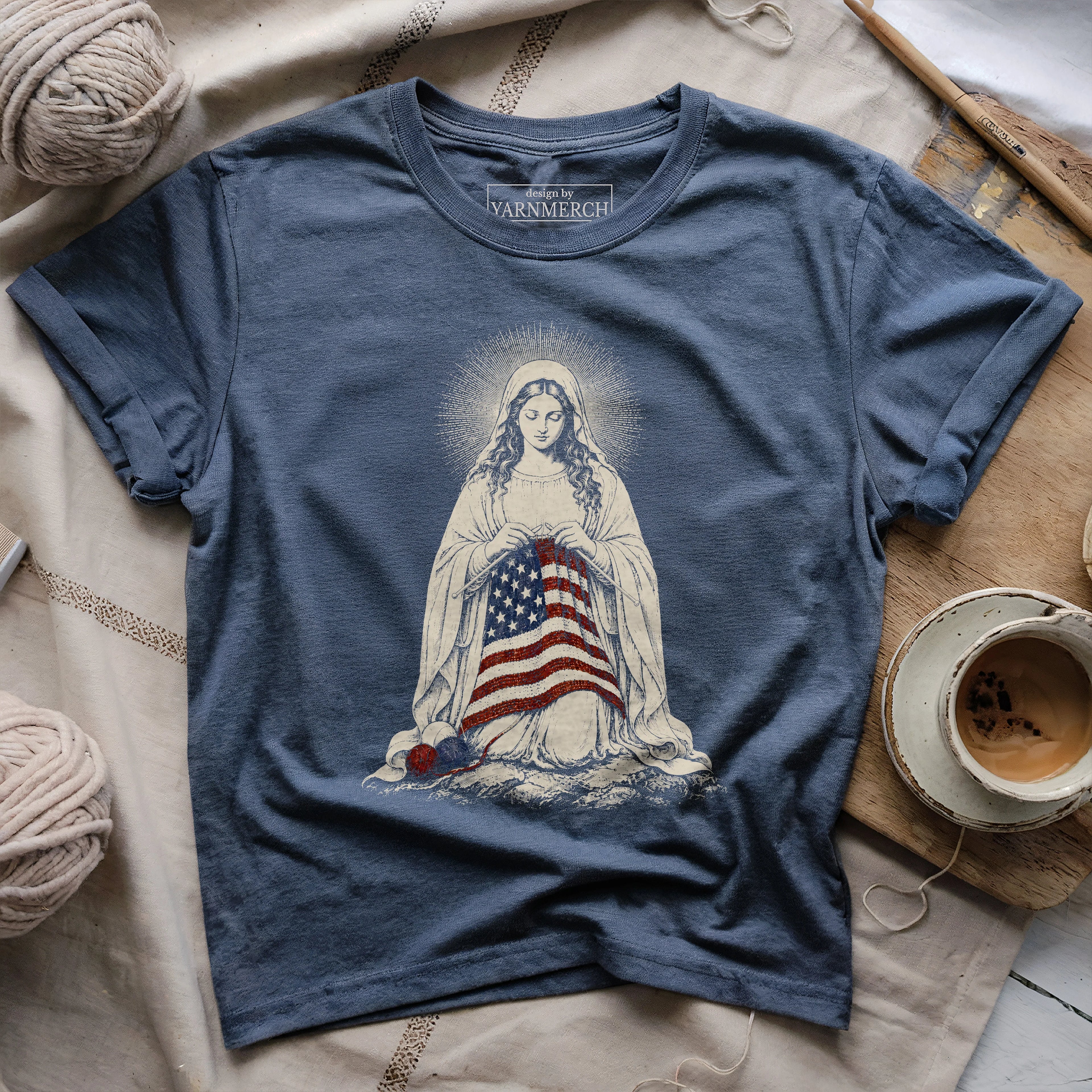 Praying And Knitting For USA T-shirt
