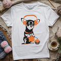 Knitting Headphone Dog T-shirt