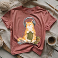 Knitting Headphone Cat T-shirt