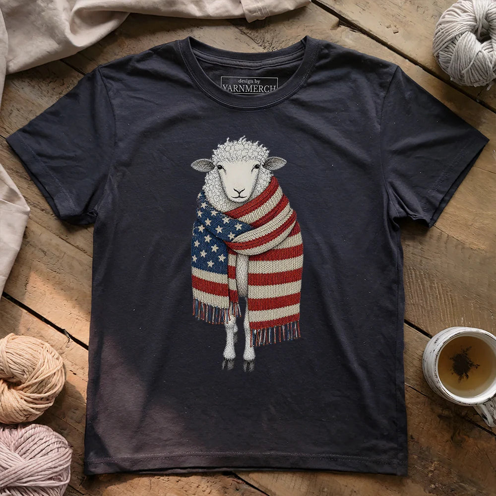 Patriotic Knitting Sheep T-shirt