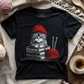 Vintage Cat, Book & Yarn T-shirt