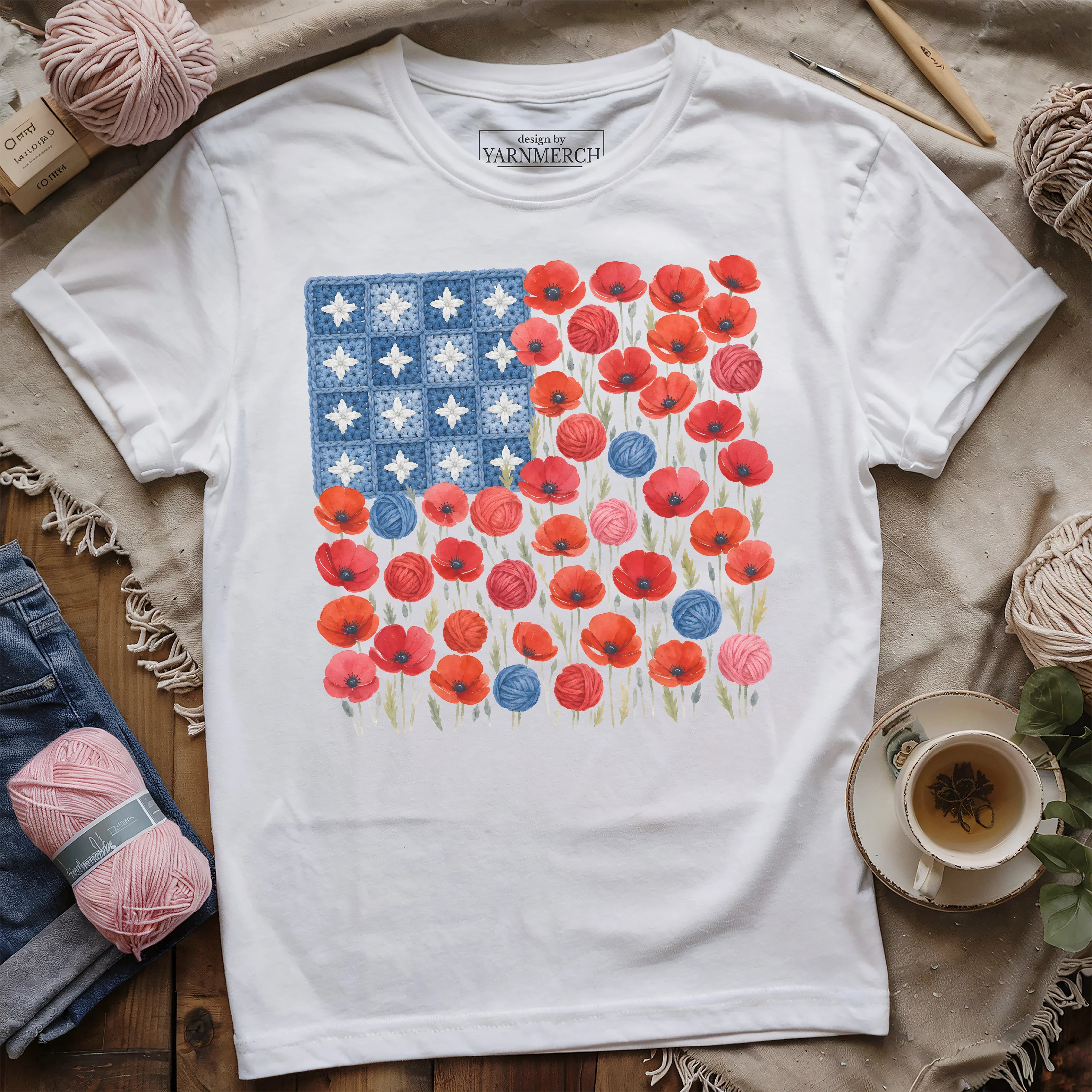Squares, Flowers & Liberty T-shirt