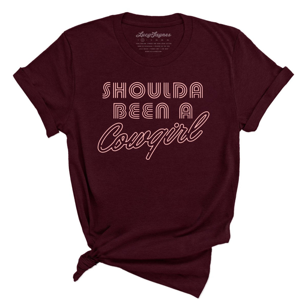 Should of Been a Cowgirl Retro Neon Tee